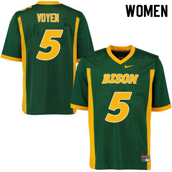 Women #5 Andy Voyen North Dakota State Bison College Football Jerseys Sale-Green